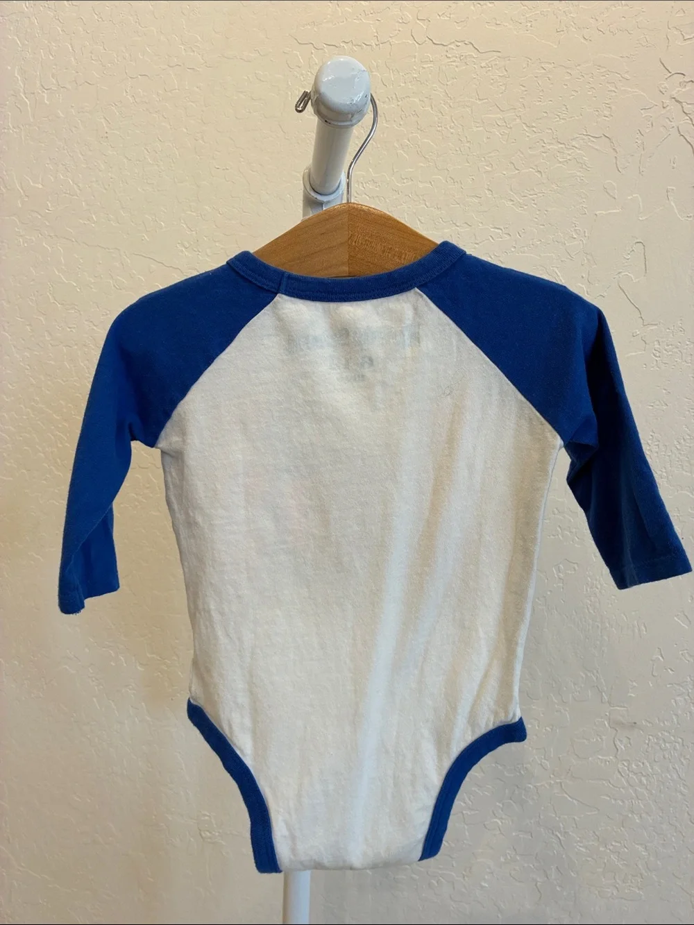 Rowdy Sprout Blue & White Springsteen Graphic One-Piece Bodysuit